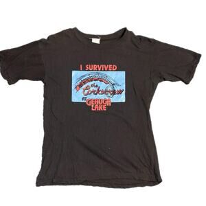 1978 Geagua Lake black corkscrew roller coaster tee (medium)